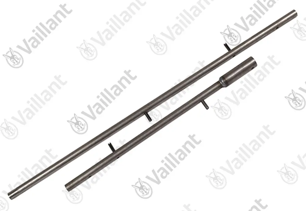 Vaillant Verteiler und Rührstab, bestehend aus zwei metallischen Stäben mit Halterungen, zur Verwendung in Heizungs- oder Warmwassersystemen.